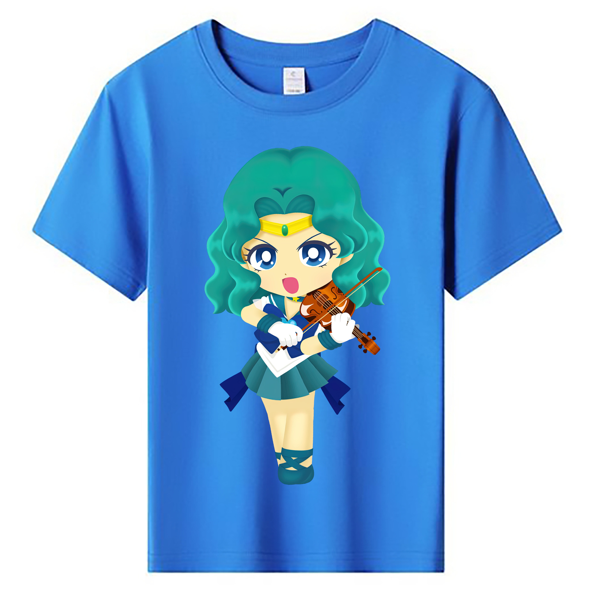 （画像用） 美少女戦士セーラームーン 海王 みちる（かいおう みちる） Sailor Moon Kaiou Michiru 綿100％キッズTシャツ（フロントプリント）